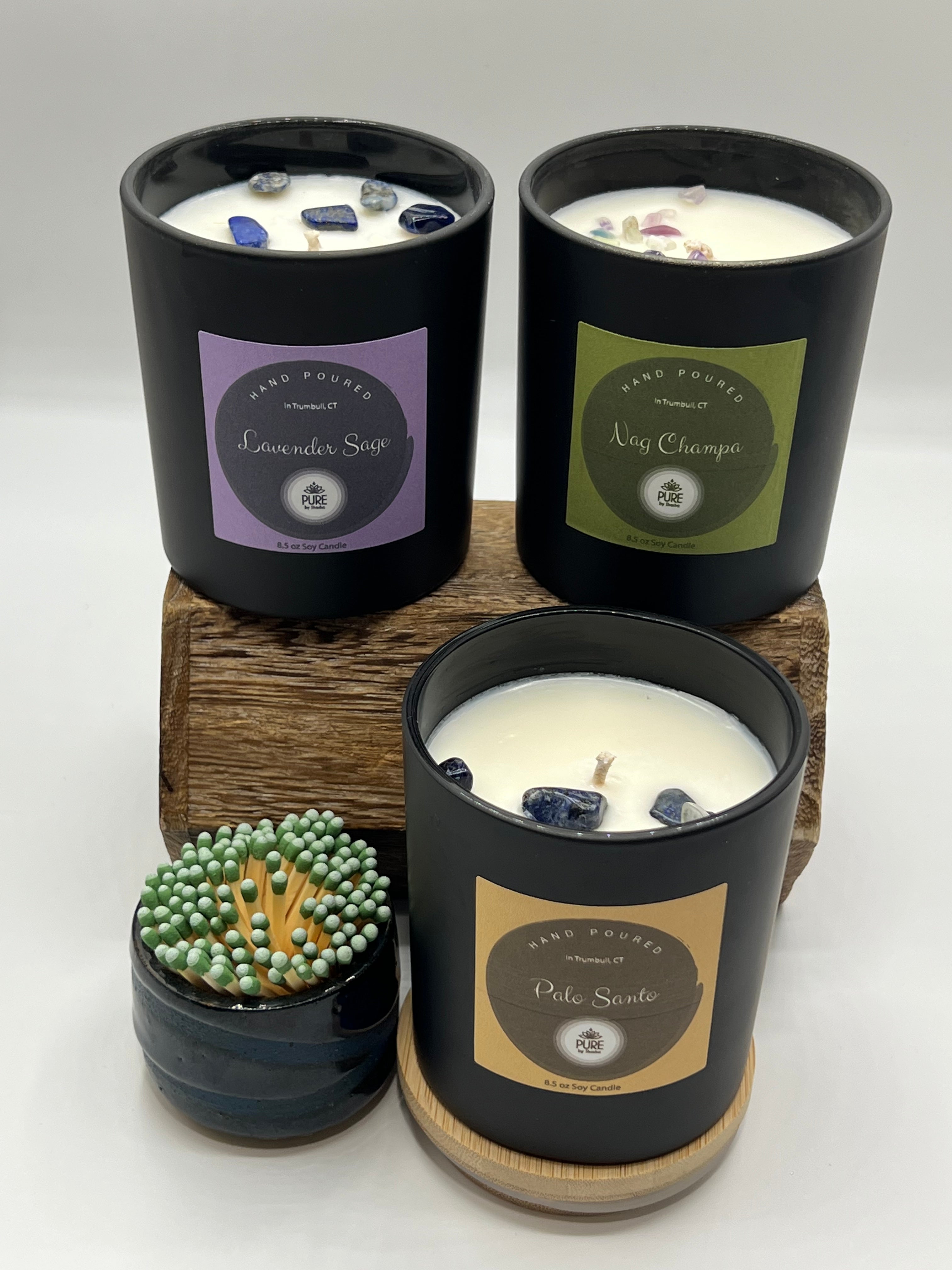 Nag Champa Crystal Infused Soy Candle PURE by Shasha